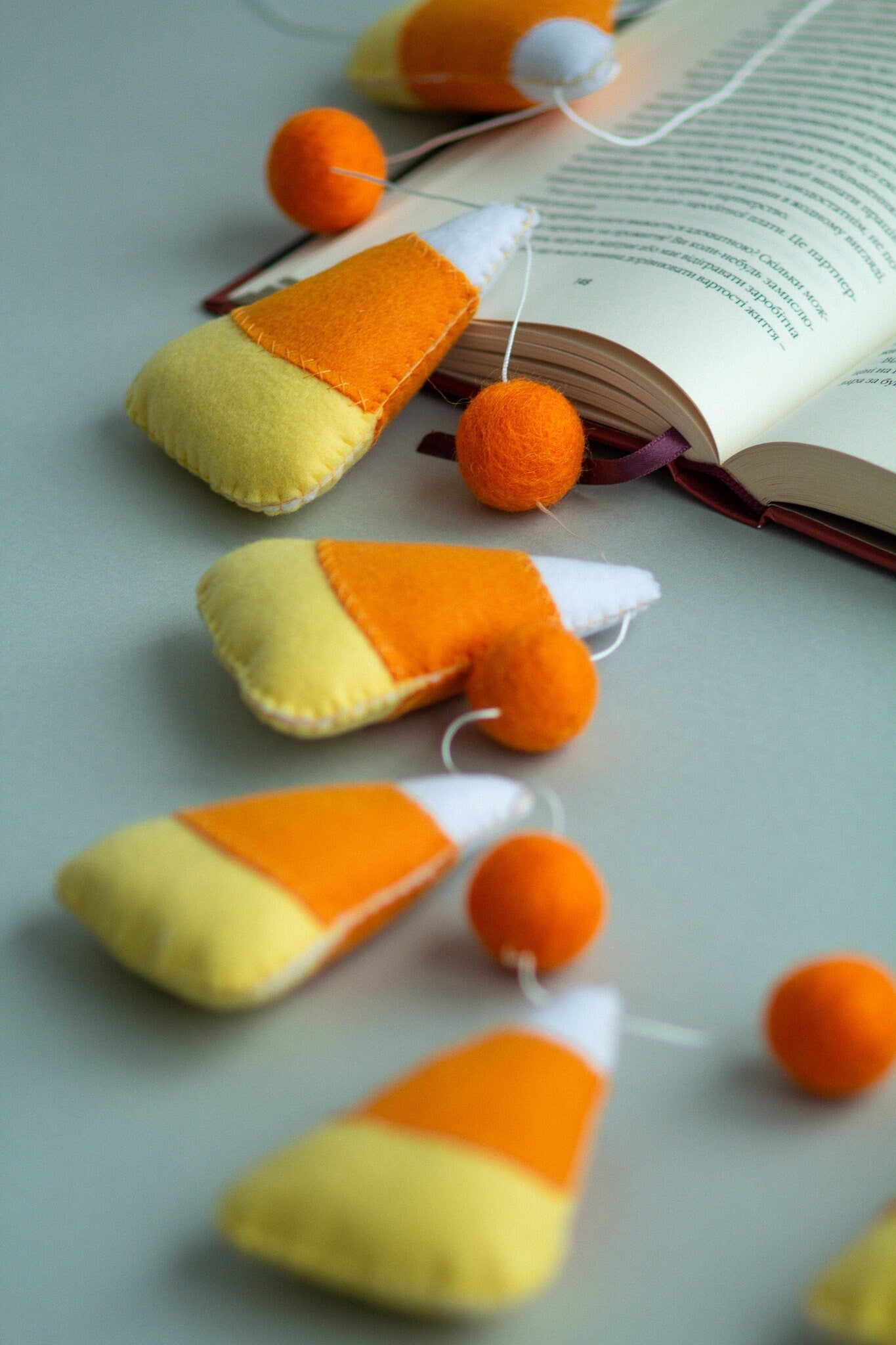 Felt Candy Corn Garland – Handmade Halloween Decoration - WoollyFox