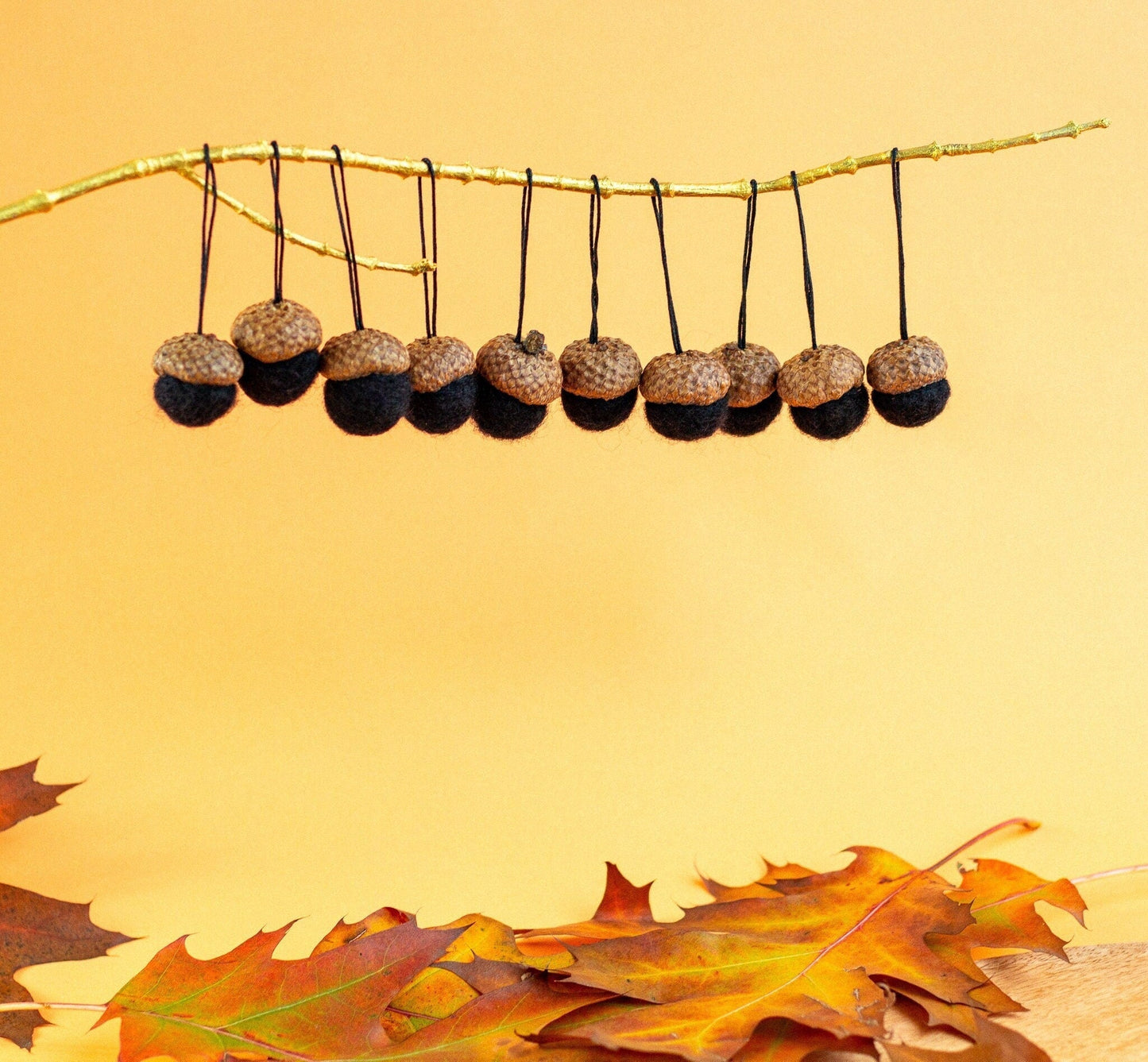 Felted Bleck Acorn Ornaments - WoollyFox