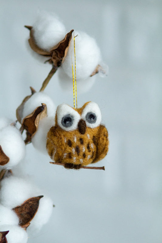 Felted Owl Ornament - WoollyFox