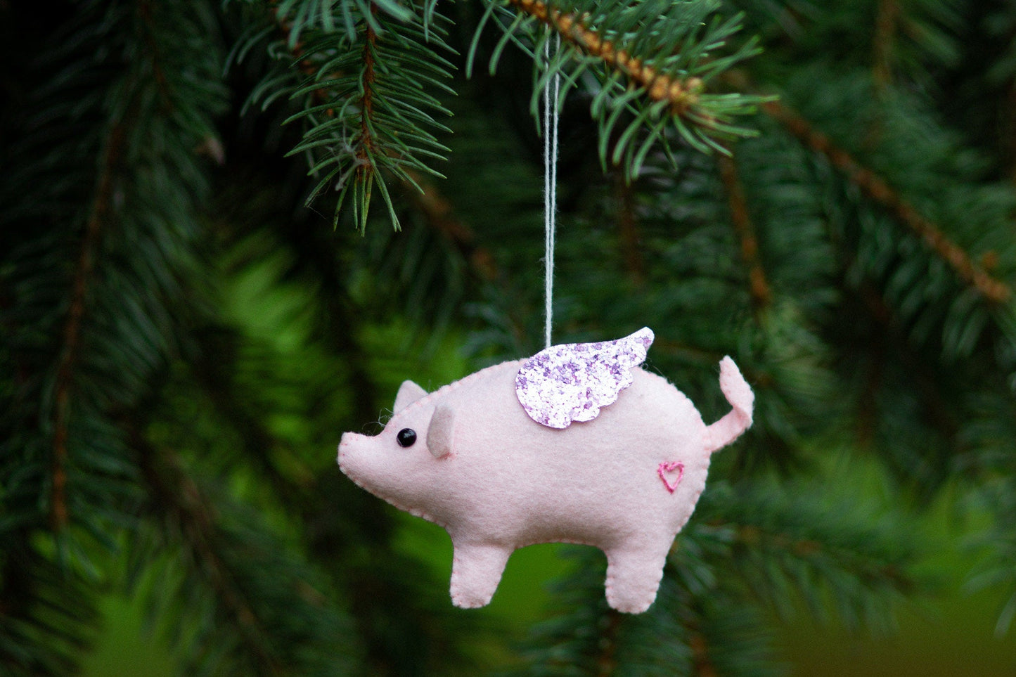 Felted Pink Piglet - WoollyFox