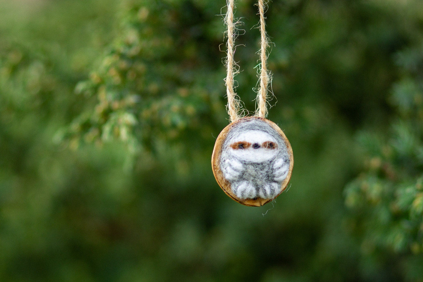 Felted Sloth Christmas Ornament - WoollyFox