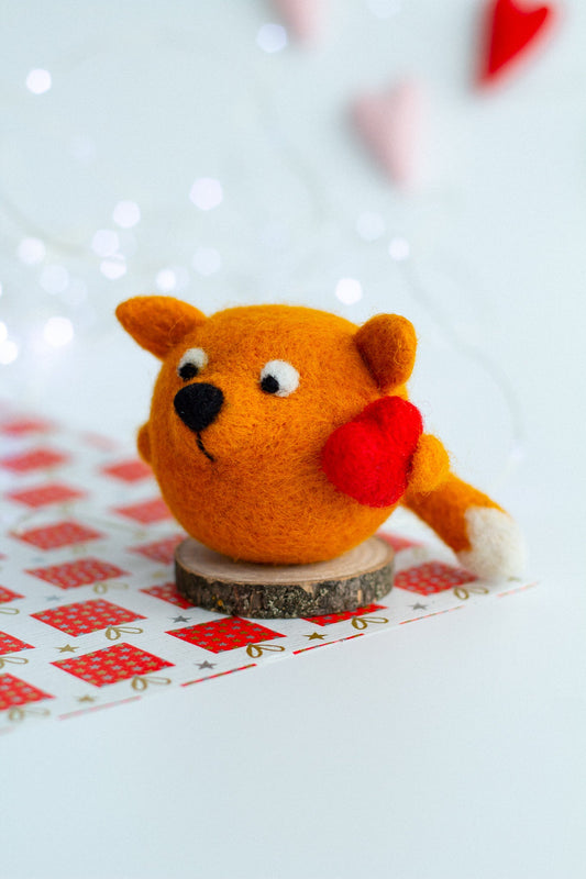 Gift Wool Fox With Heart - WoollyFox