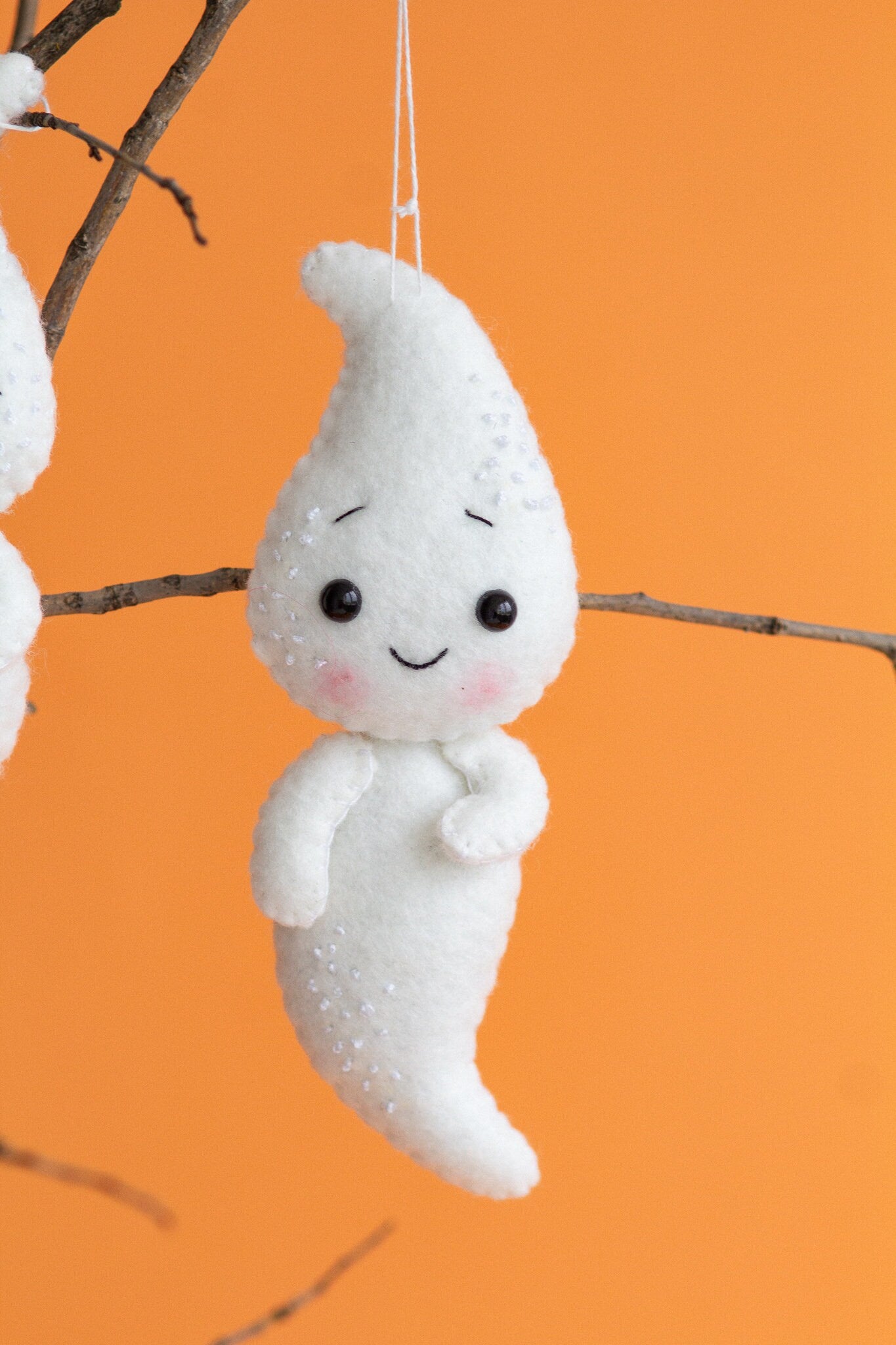 Halloween Felt Ghost Ornaments – Handmade Spooky Decor - WoollyFox