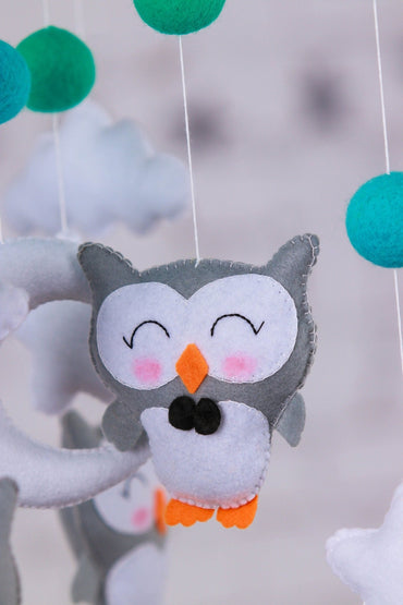 Hanging Owl Baby Mobile - WoollyFox