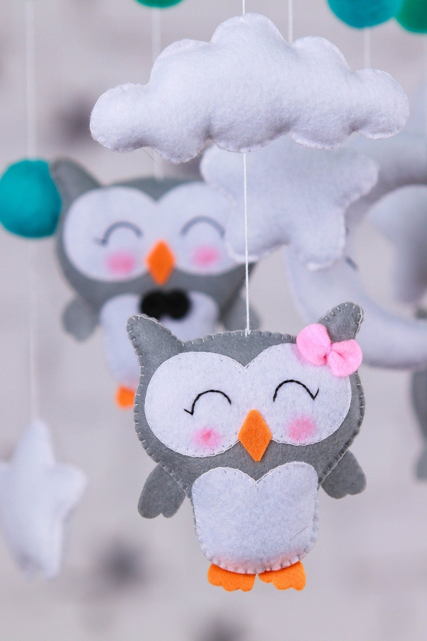 Hanging Owl Baby Mobile - WoollyFox