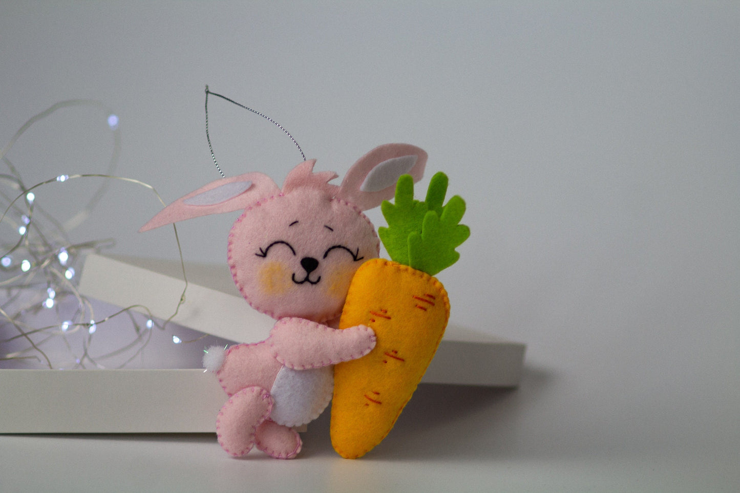 Spring felt bunny decor