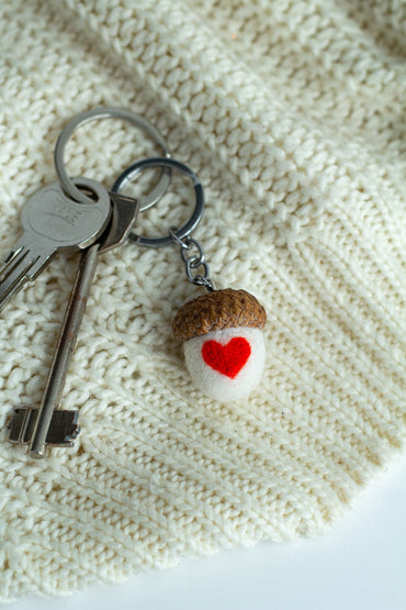 Keychain Ornament "Love Acorn" - WoollyFox