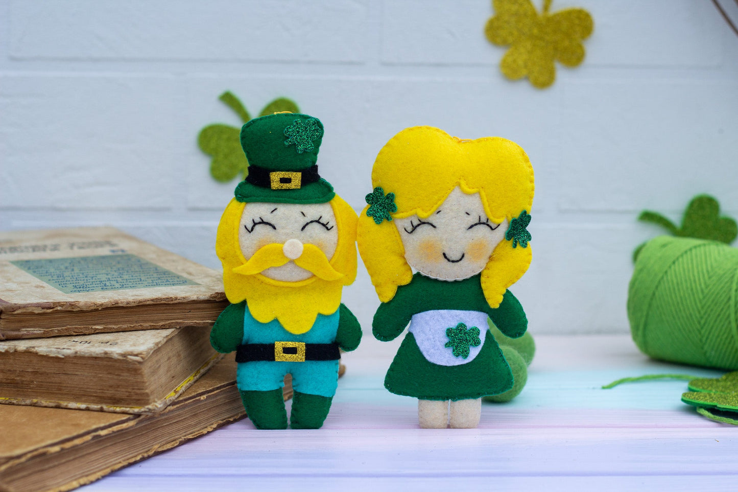 Leprechaun ornaments, St Patricks ornaments - WoollyFox