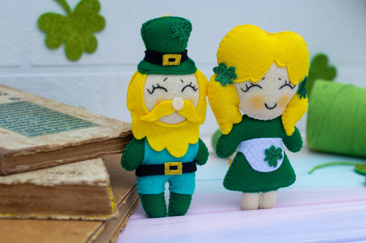 Leprechaun ornaments, St Patricks ornaments - WoollyFox