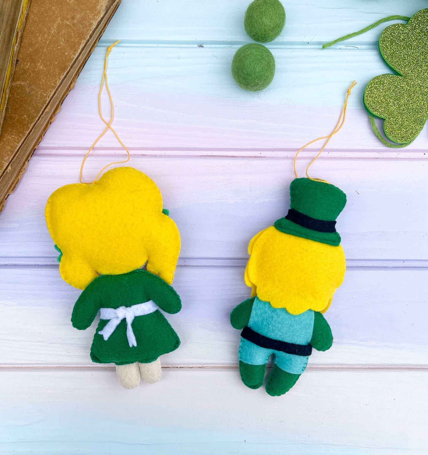 Leprechaun ornaments, St Patricks ornaments - WoollyFox