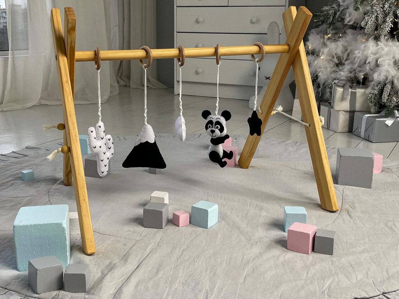Monochrome baby gym, Baby activity center - WoollyFox