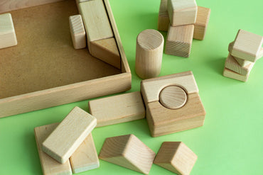 Montessori Natural Wooden Blocks Set - WoollyFox