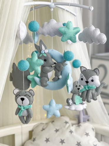 Neutral Baby Crib Mobile - WoollyFox