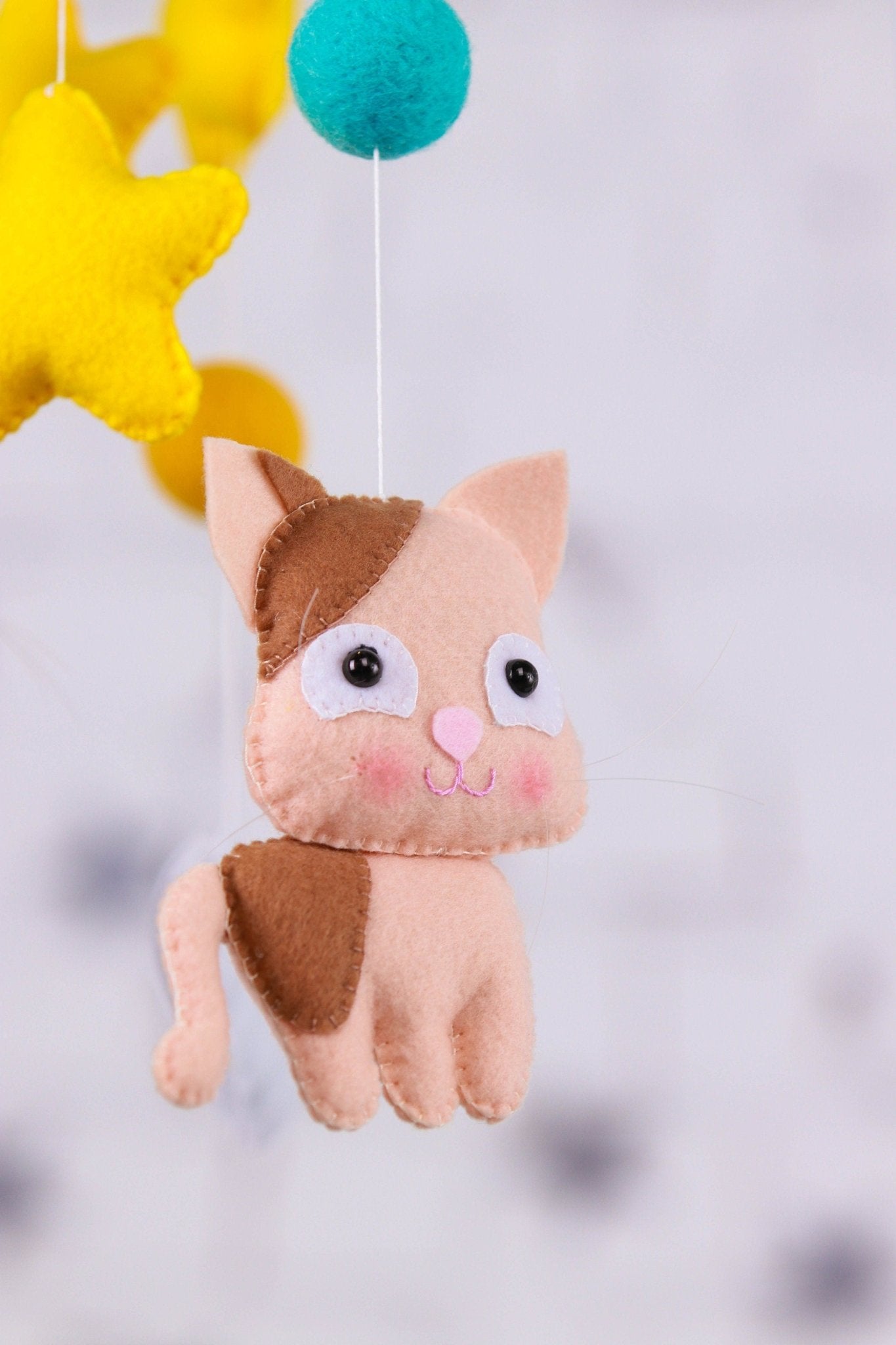 New baby gift Cats baby crib mobile - WoollyFox