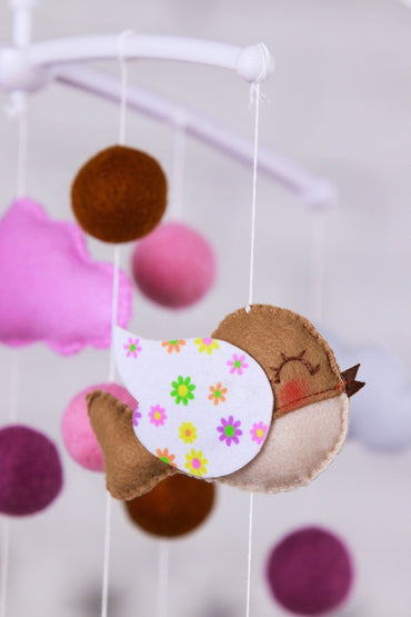 Pink Cloud Baby Mobile - WoollyFox