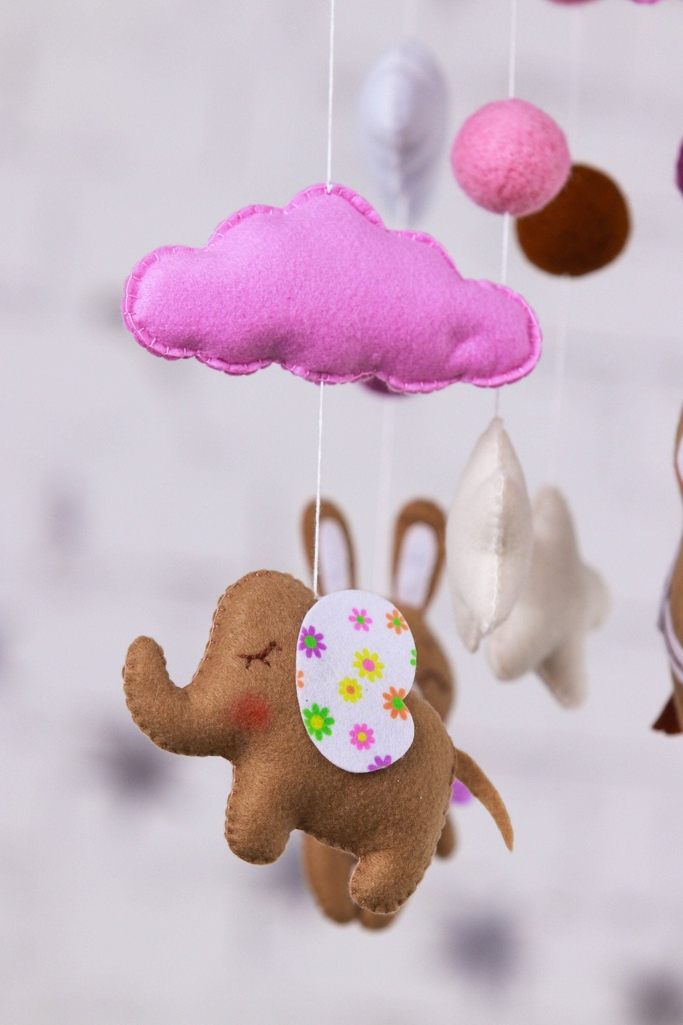 Pink Cloud Baby Mobile - WoollyFox
