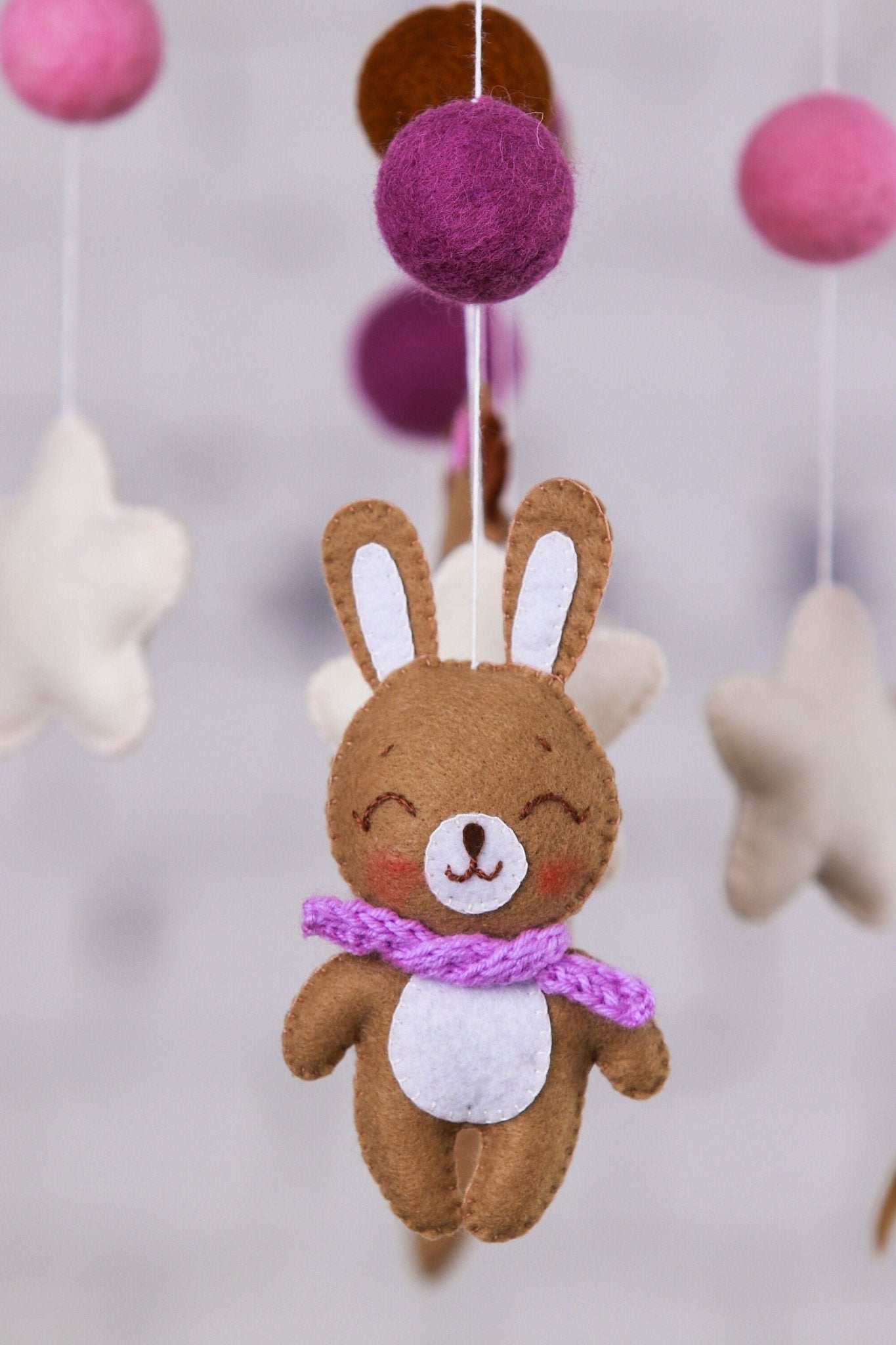 Pink Cloud Baby Mobile - WoollyFox