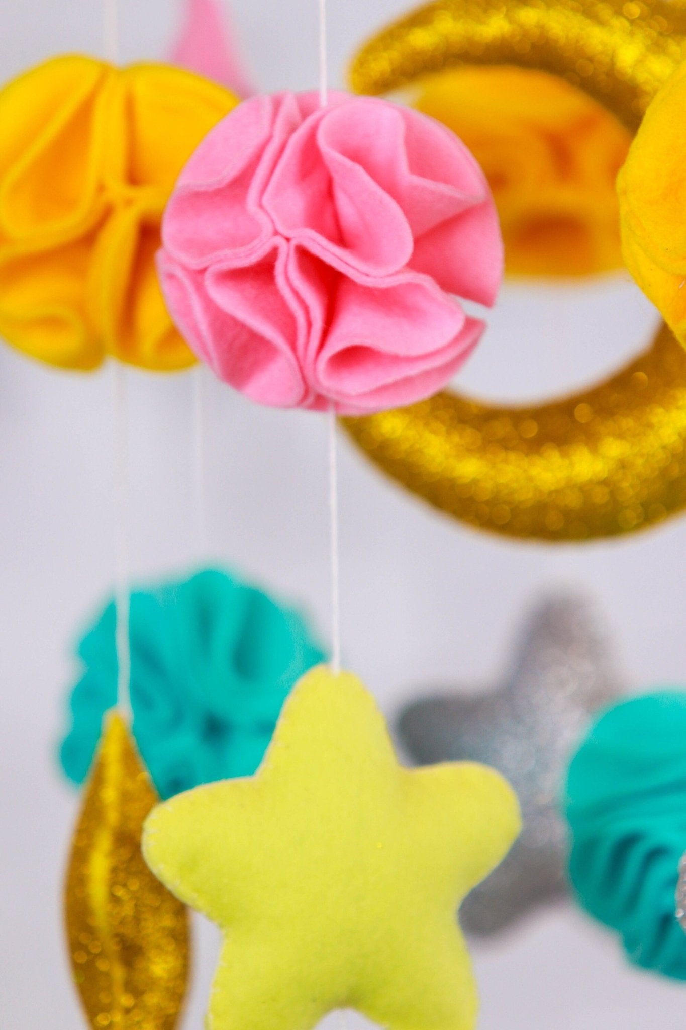 Rainbow unicorn baby crib mobile - WoollyFox