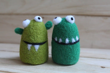 Set of 2 Cute Felt Monsters – Handmade Wool Halloween Decoration or Toy - WoollyFox