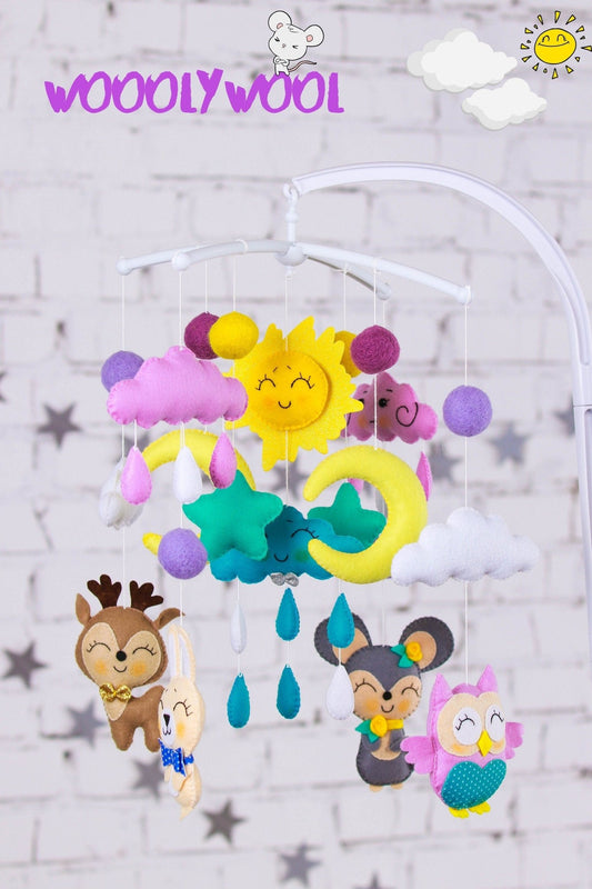Sky And Animals Baby Mobile - WoollyFox