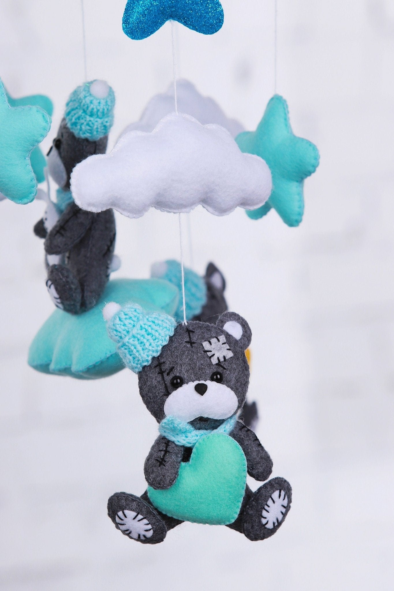 Teddy Bear Baby Mobile - WoollyFox