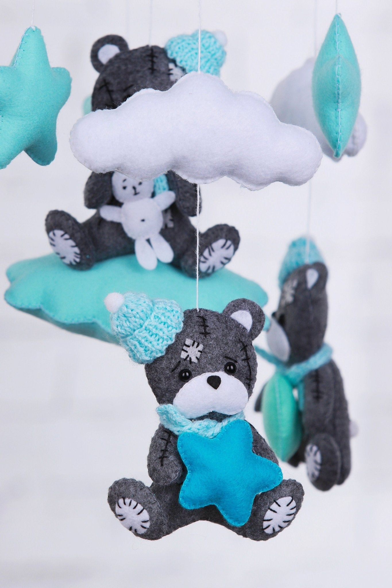 Teddy Bear Baby Mobile - WoollyFox