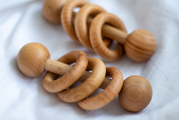 Wooden Rattle for Toddlers - WoollyFox