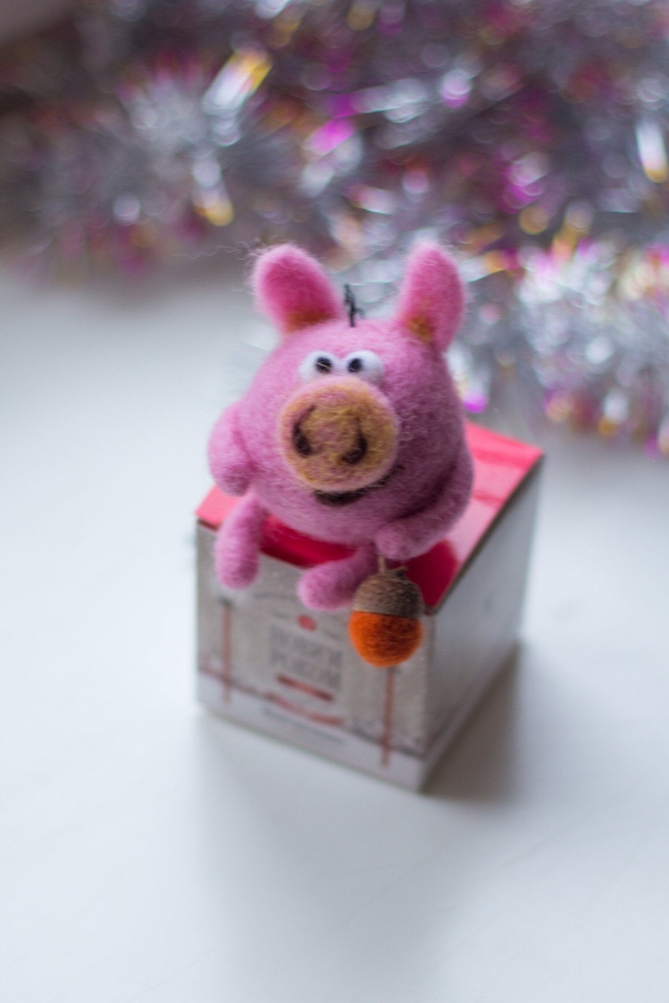 Wool pig ornament - WoollyFox