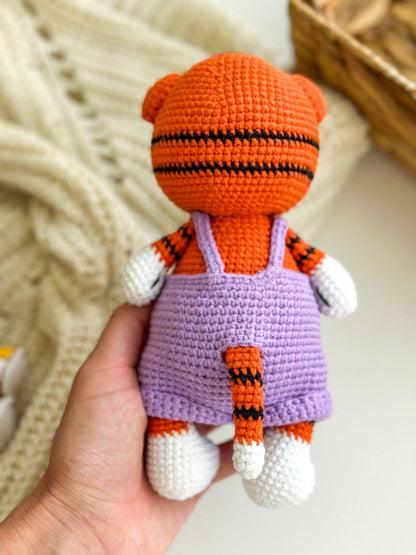 Crochet Tiger Doll Set – Amigurumi Girl & Boy Baby Gift Handmade