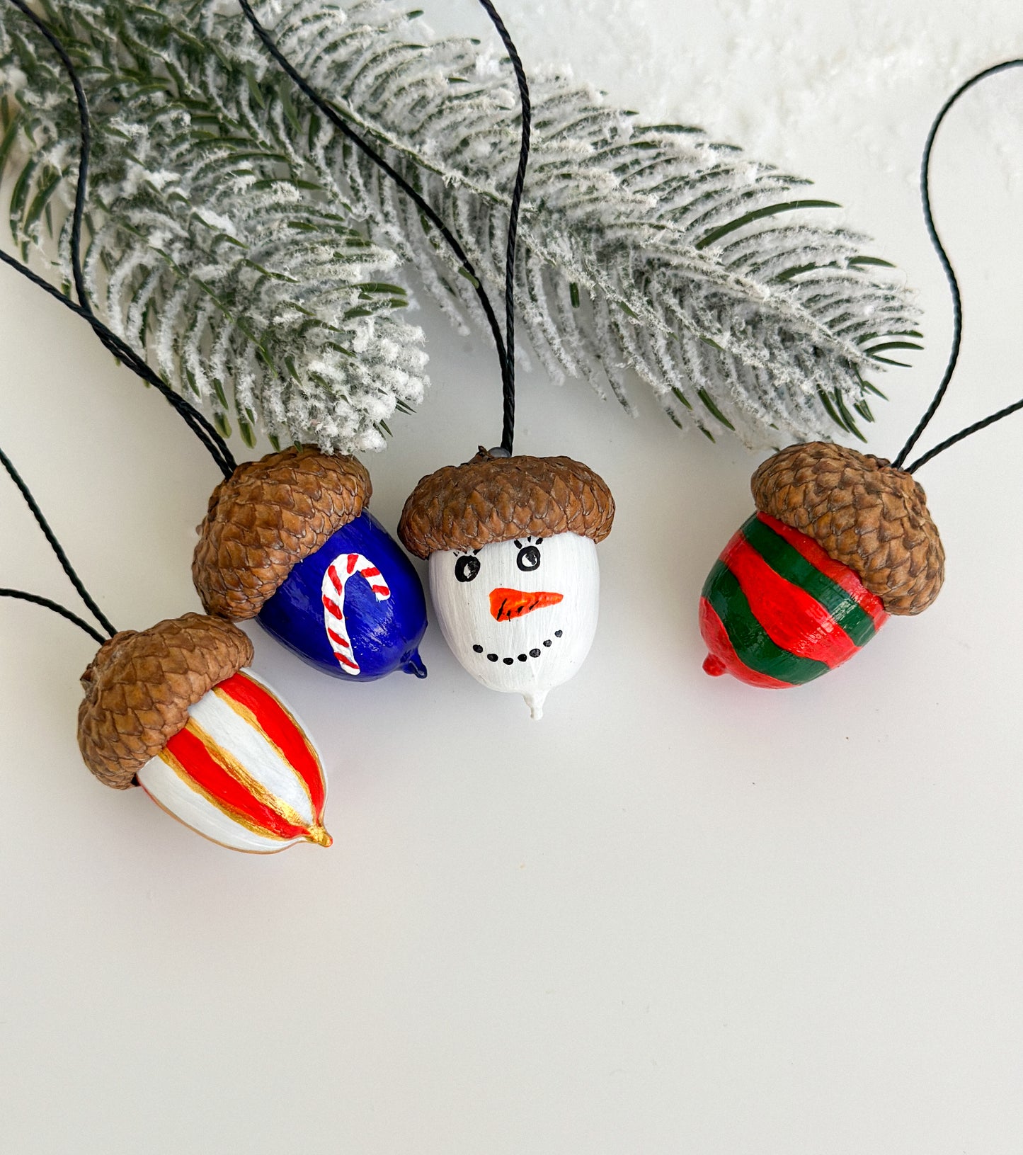 Christmas acorn ornaments Set of 10