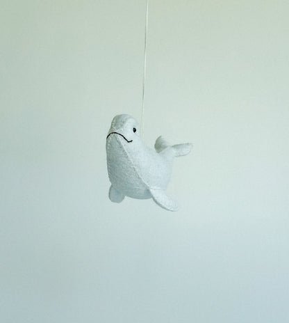 Felt Beluga Whale Ornament