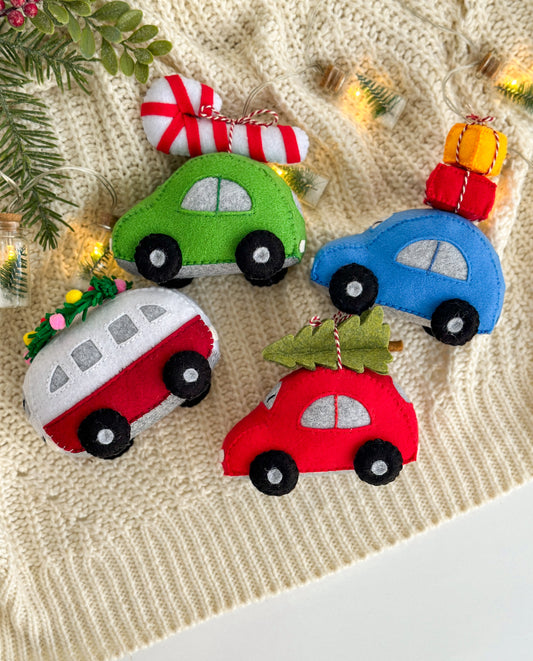 Car christmas decorations Set of 4