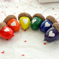 Valentine's Day acorn ornaments