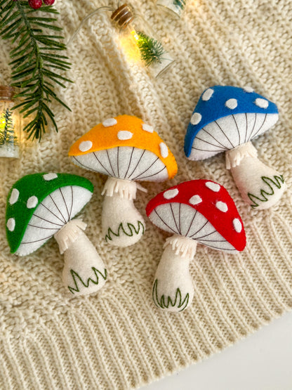Felt mushrooms decorations