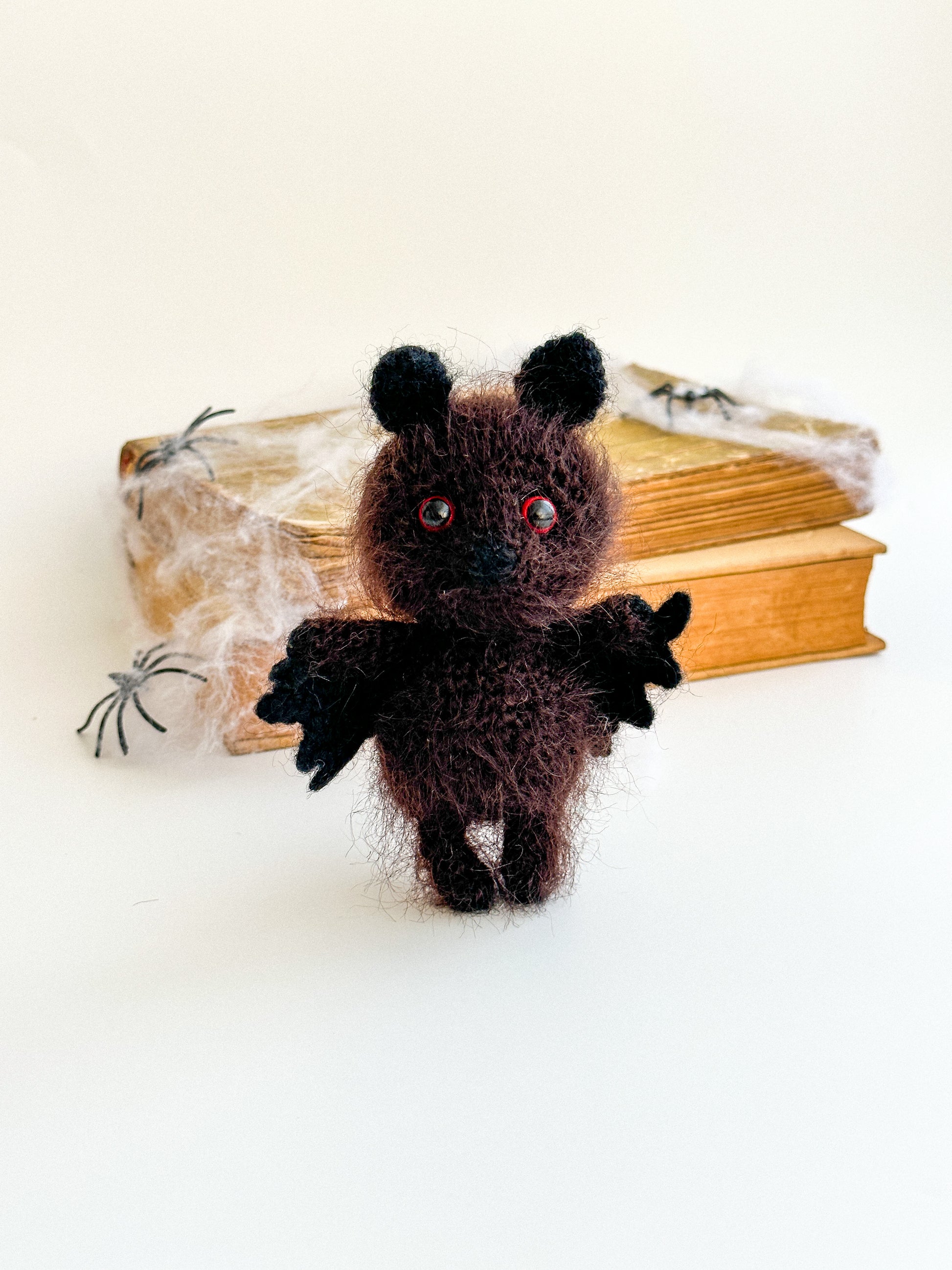 Handmade crochet bat ornament for rearview mirror – Halloween car charm gift idea