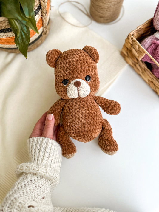 Handmade crochet bear plushie