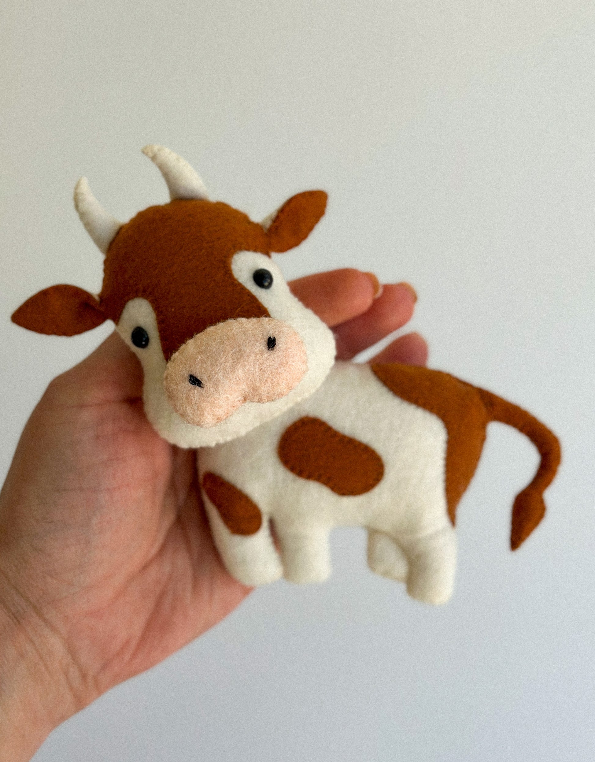 Handcrafted Felt Cow Ornament