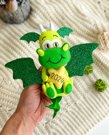 Christmas Dragon Made Of Felt