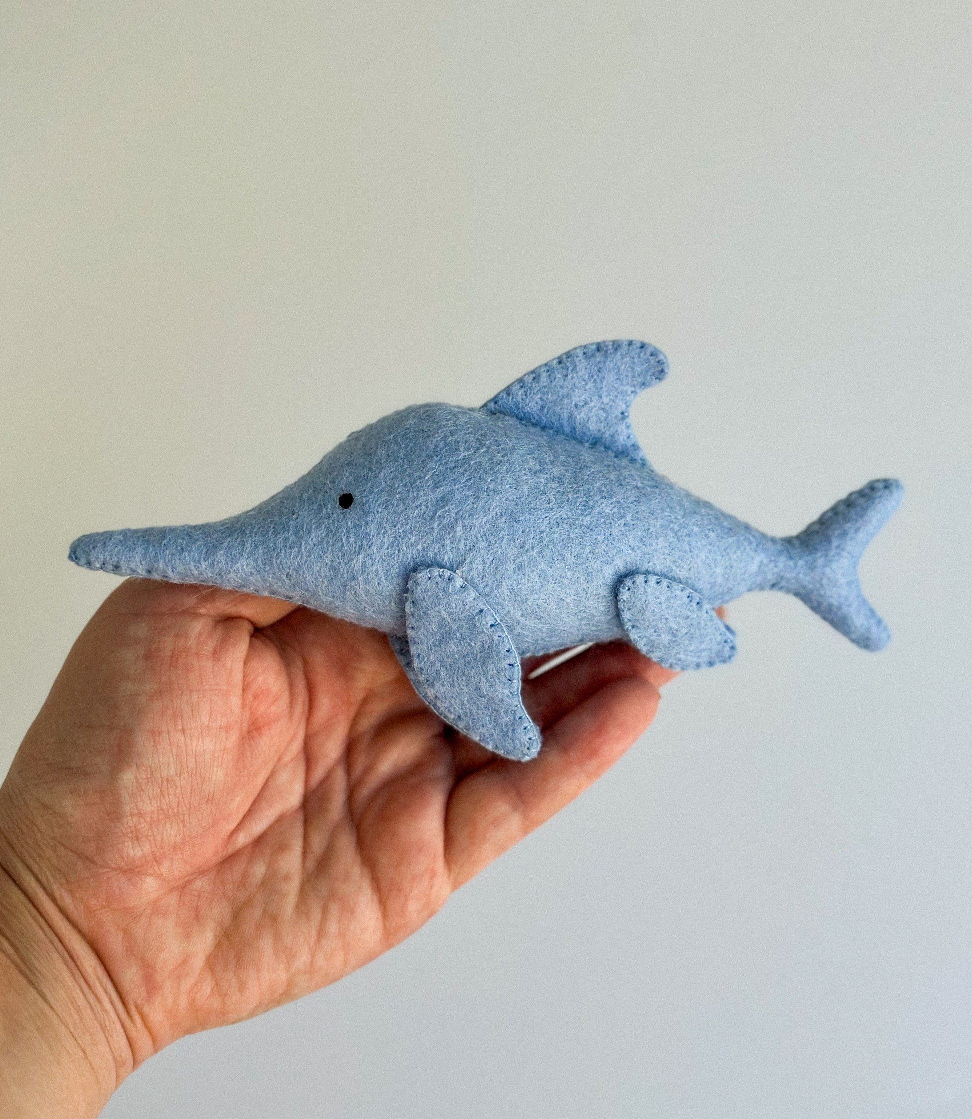 Handcrafted Felt Dinosaur Fish Ornament