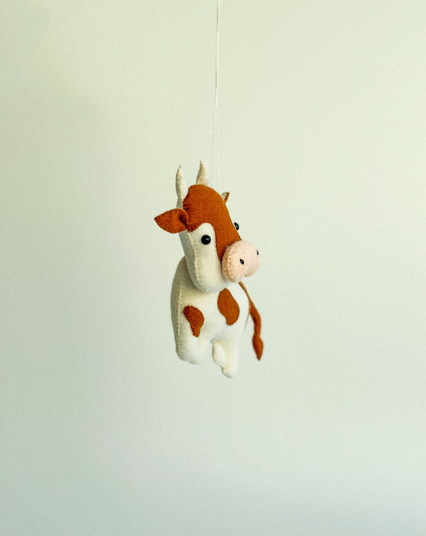 Handcrafted Felt Cow Ornament