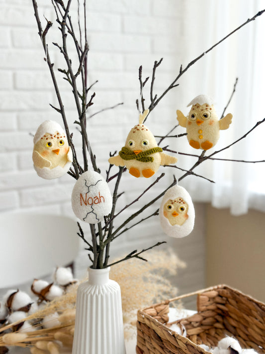 Egg Hatchling Ornament with Adorable Chicks and Fun Details, Easter chicken ornament, Easter decorations, Easter gifts, Easter Tree Decor