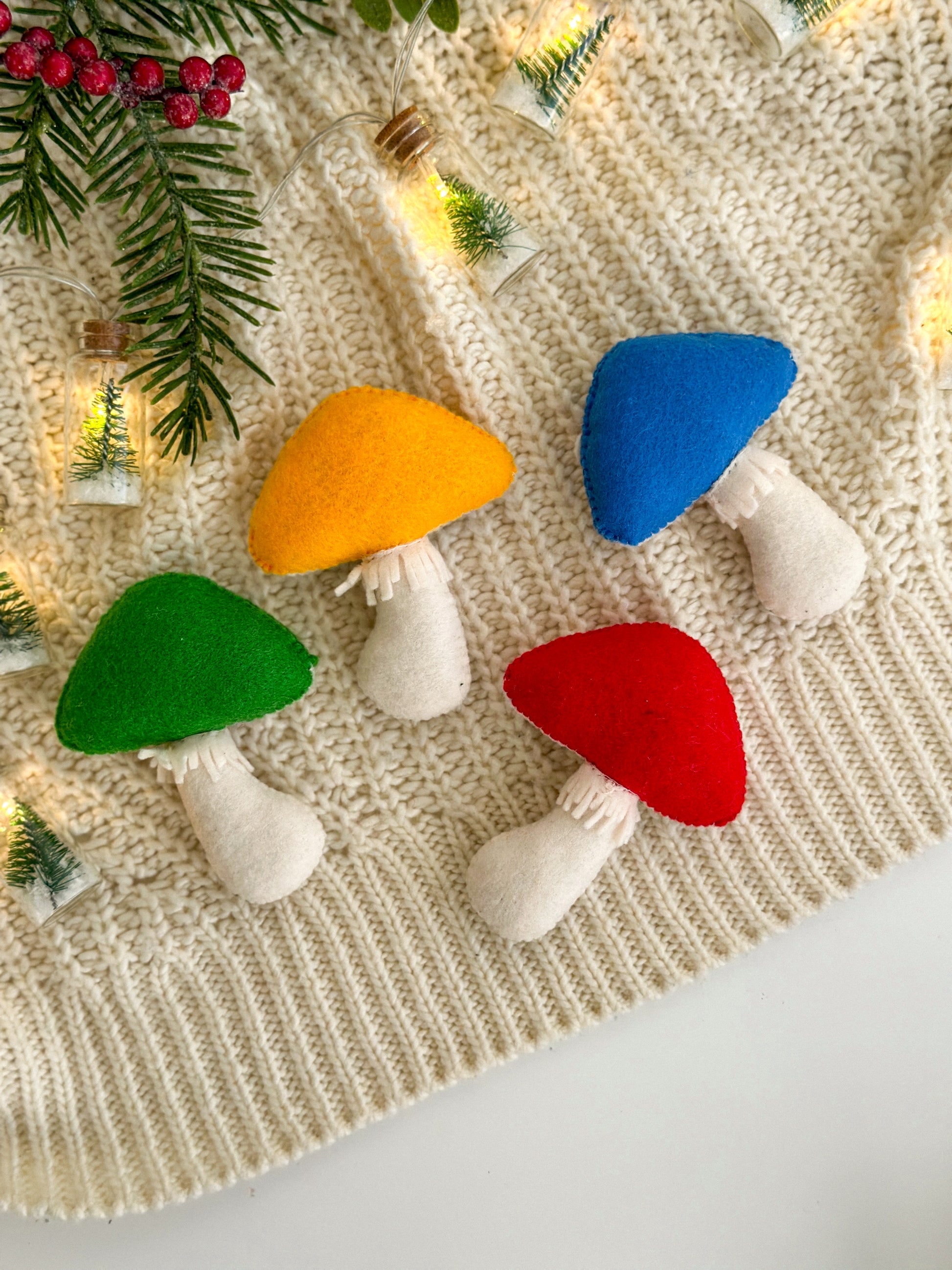Christmas mushrooms ornaments