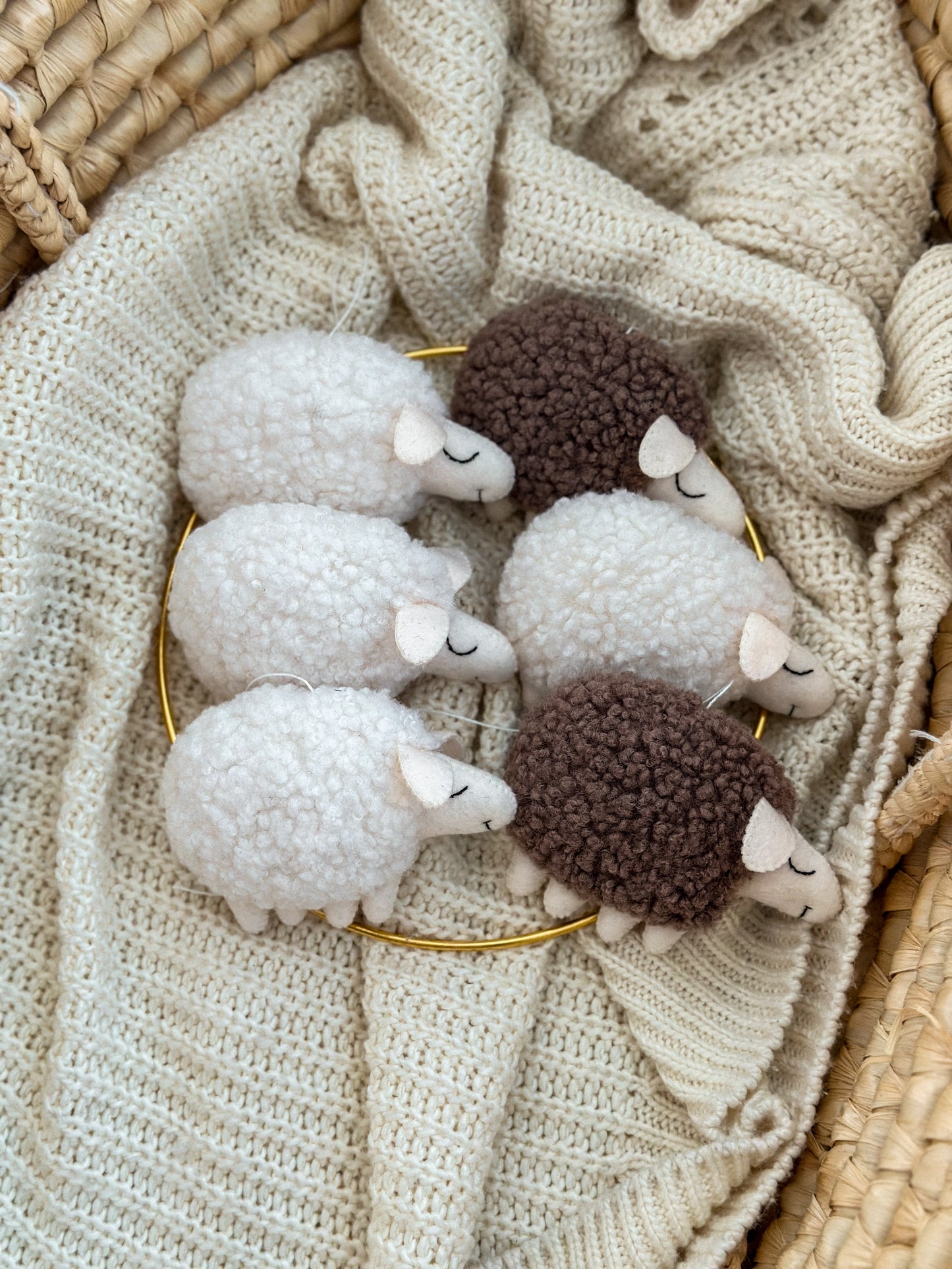 Boucle Sheep Baby crib mobile