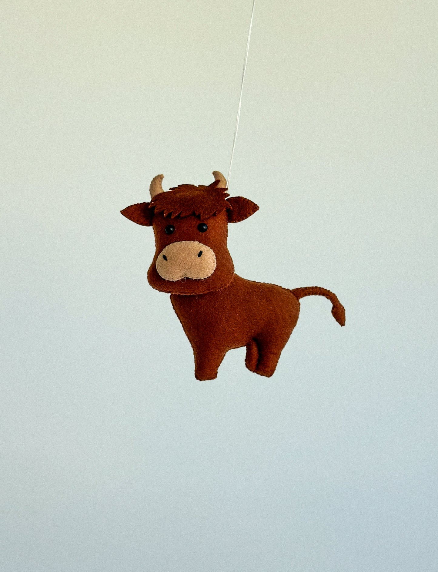 Handcrafted Felt Bull Ornament