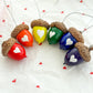 Valentine's Day acorn ornaments