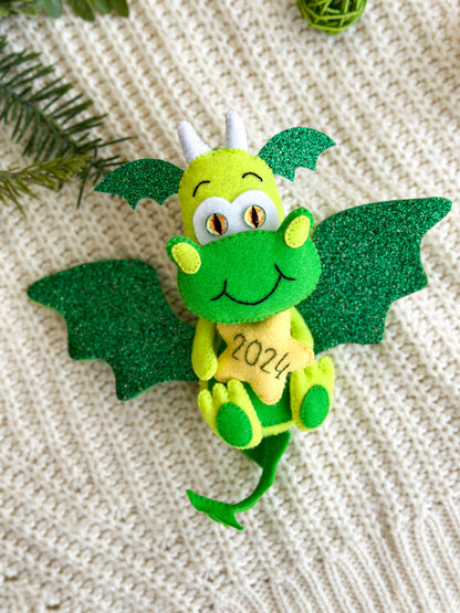 Christmas Dragon Made Of Felt