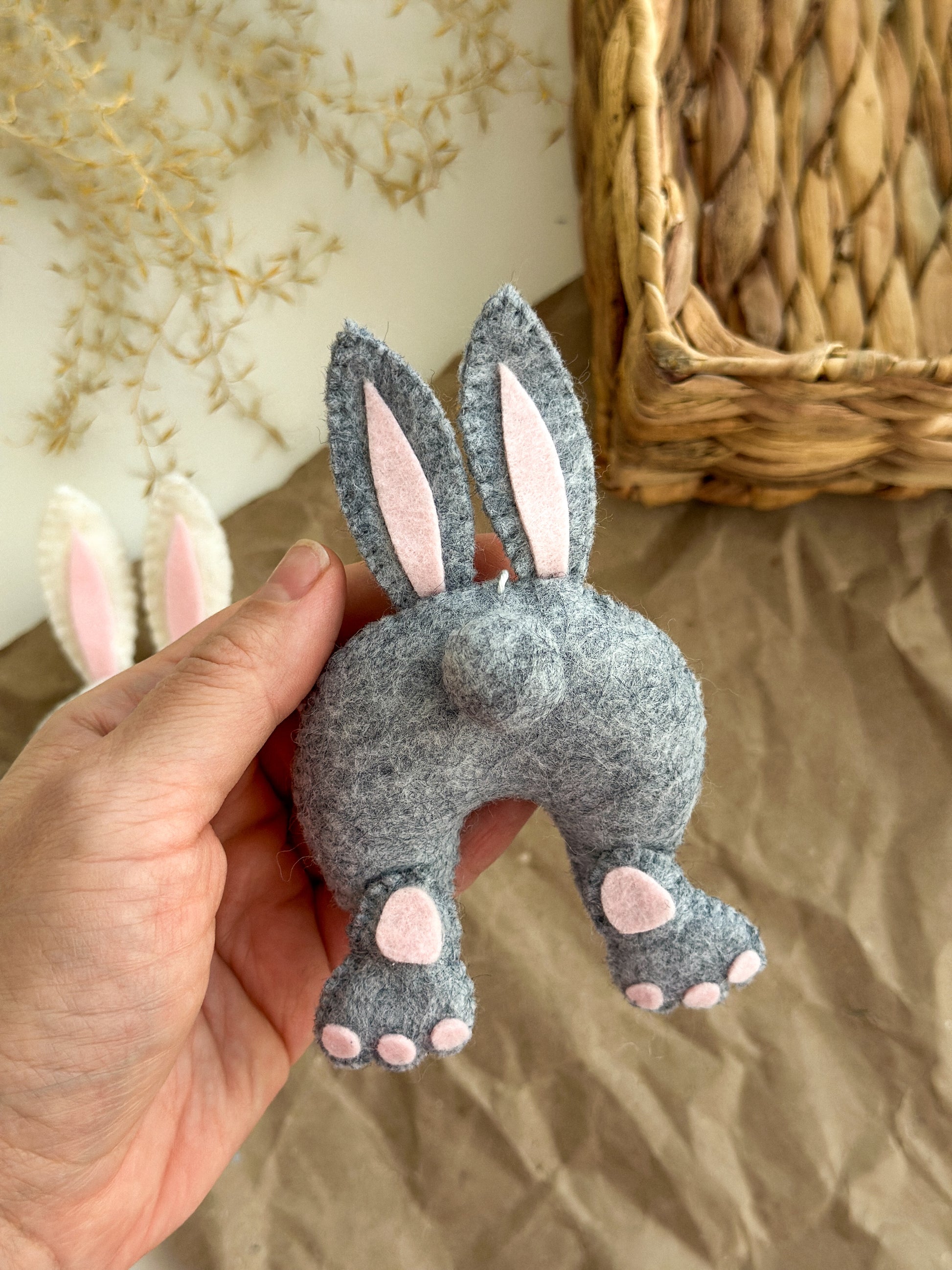 Felt bunny ornament