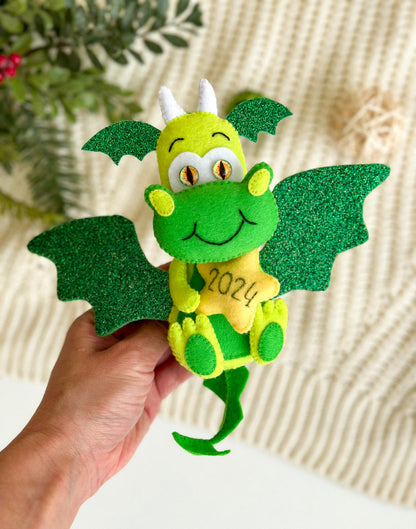 Christmas Dragon Made Of Felt