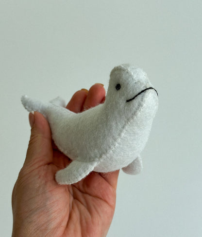 Felt Beluga Whale Ornament