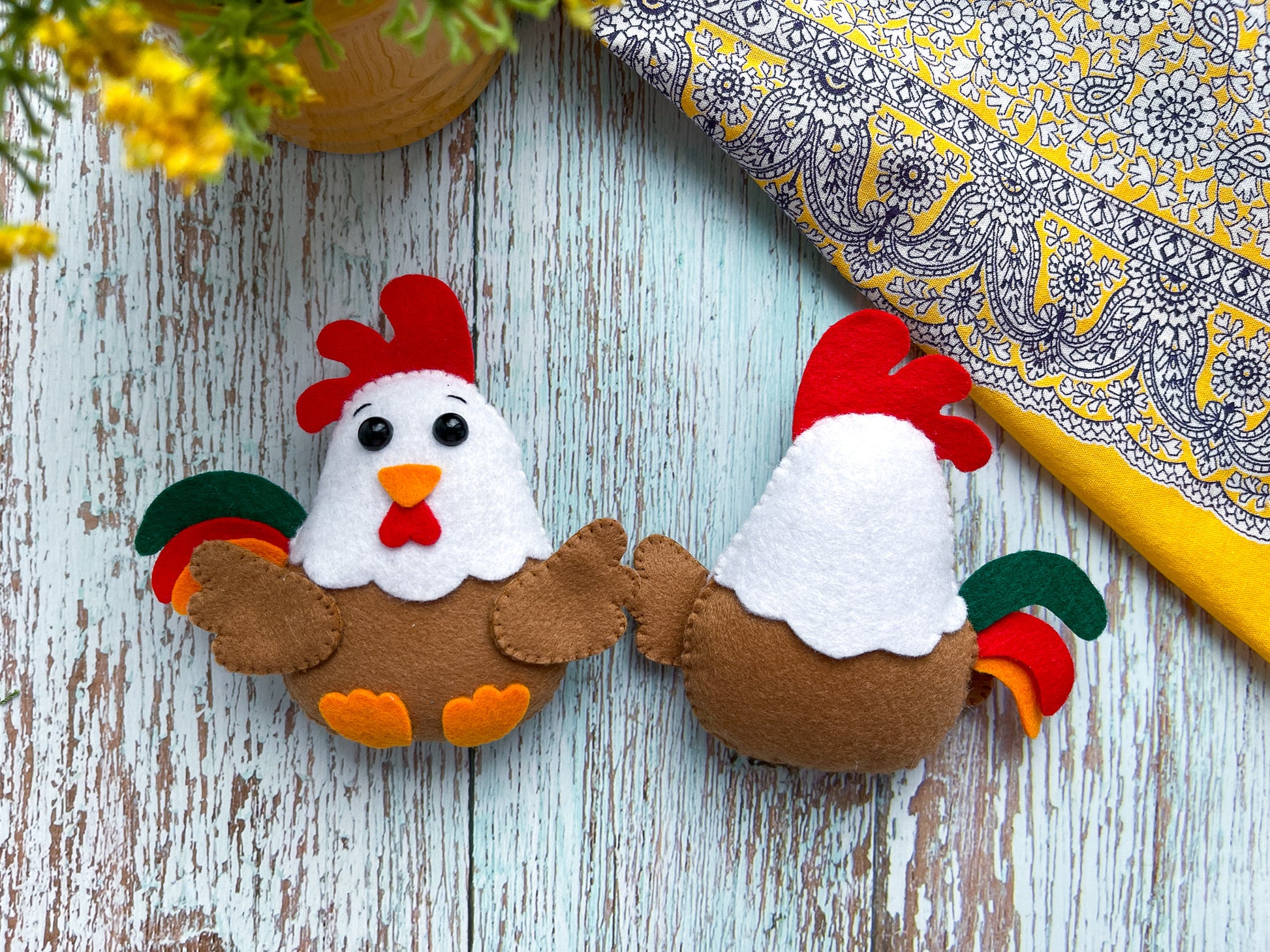 PDF pattern Felt rooster toy, PDF and SVG pattern